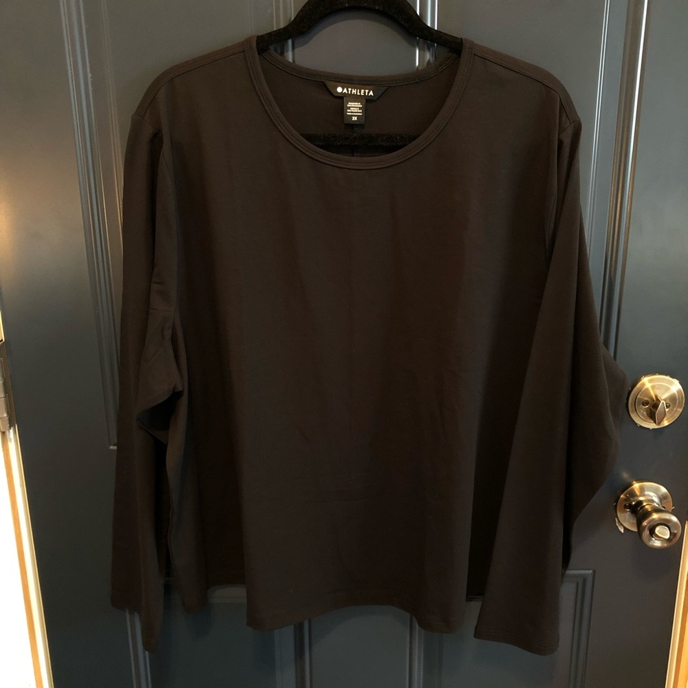 Athleta womens plus size classic black top 2x